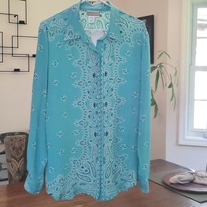 Coldwater Creek, silk, paisley/bandana style print